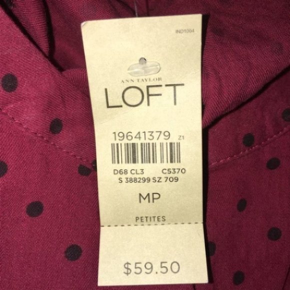 NWT Ann Taylor LOFT Polka Dot Softened Shirt - Picture 8 of 9